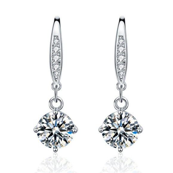 Jewelry - Certified 2ct. t.w. Moissanite Diamond Drop Earrings NEW